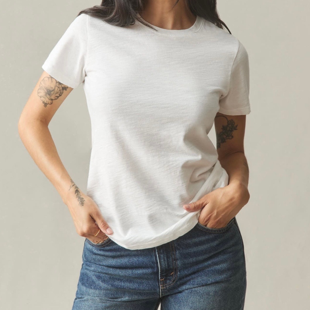 American Giant Premium Slub Short Sleeve Tee Women's Xs White
